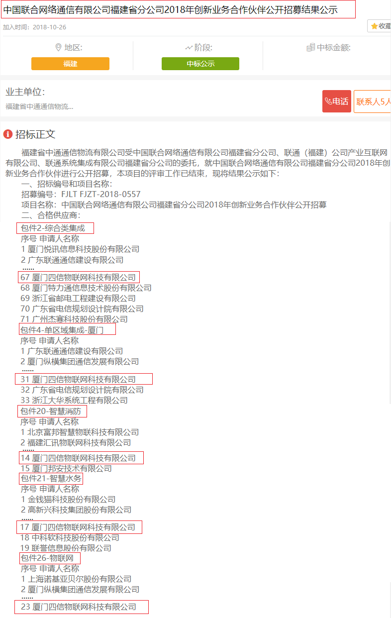 喜報！四信中標(biāo)“中國聯(lián)通2018年創(chuàng)新業(yè)務(wù)合作伙伴”